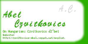 abel czvitkovics business card